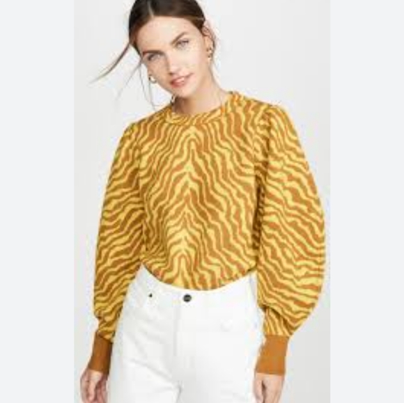 Ulla Johnson cropped zebra print sweater size petite - Picture 3 of 9